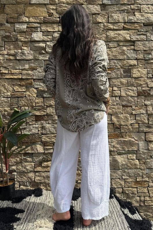 Cala Cushion Cotton Bandana Relaxed Shirt Mocha